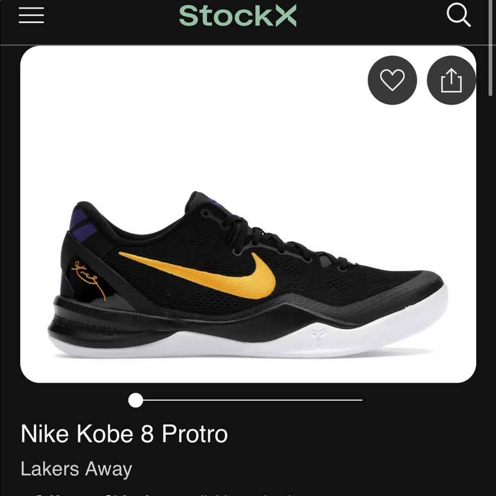 Nike Kobe 8 Protro basketball shoes.Men’s size 8.5 great cond worn only indoors
